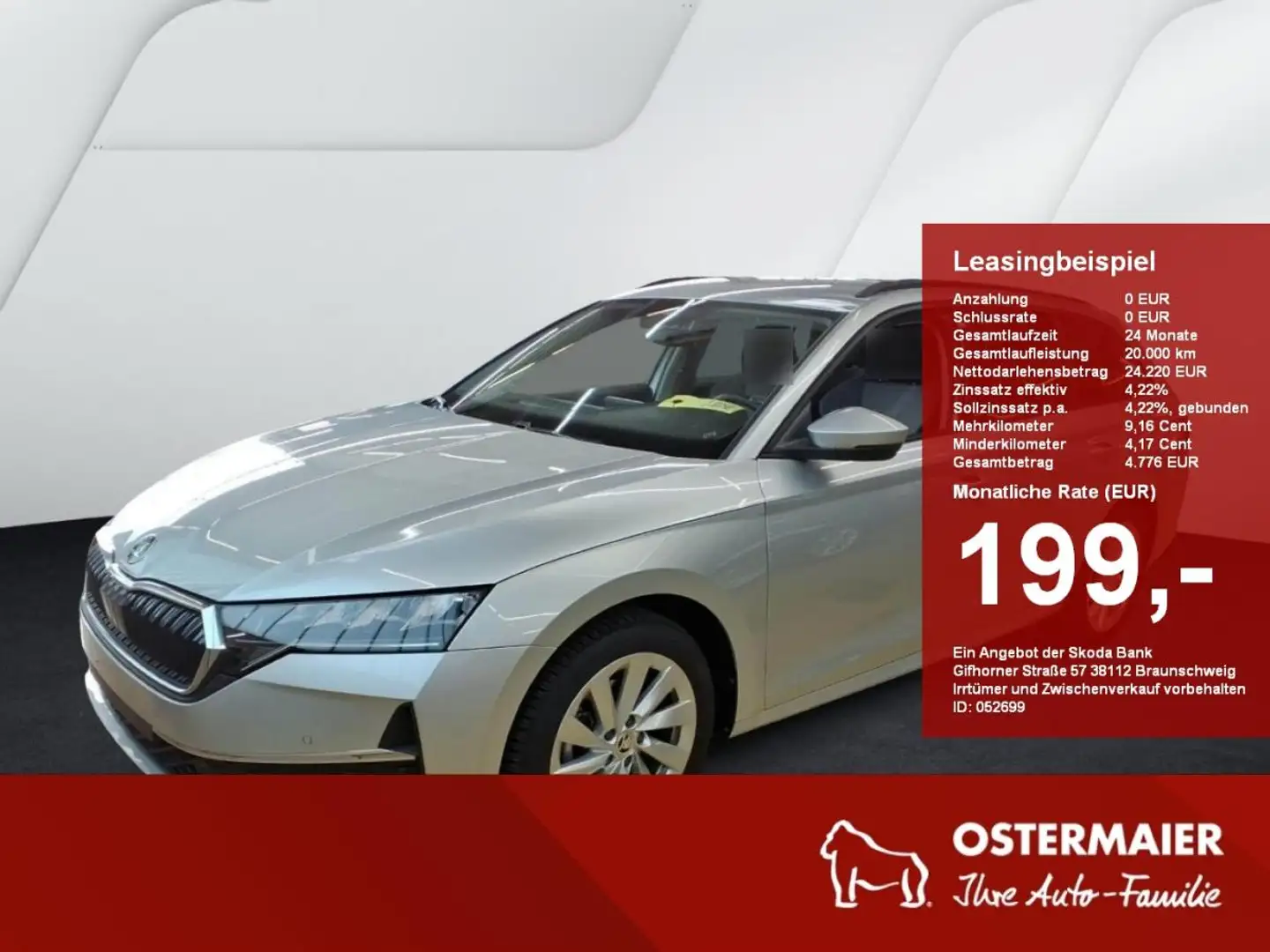 Skoda Octavia Combi SELECTION 1.5TSI LED.NAVI.KAMERA.ACC.SITZHZG Silber - 1