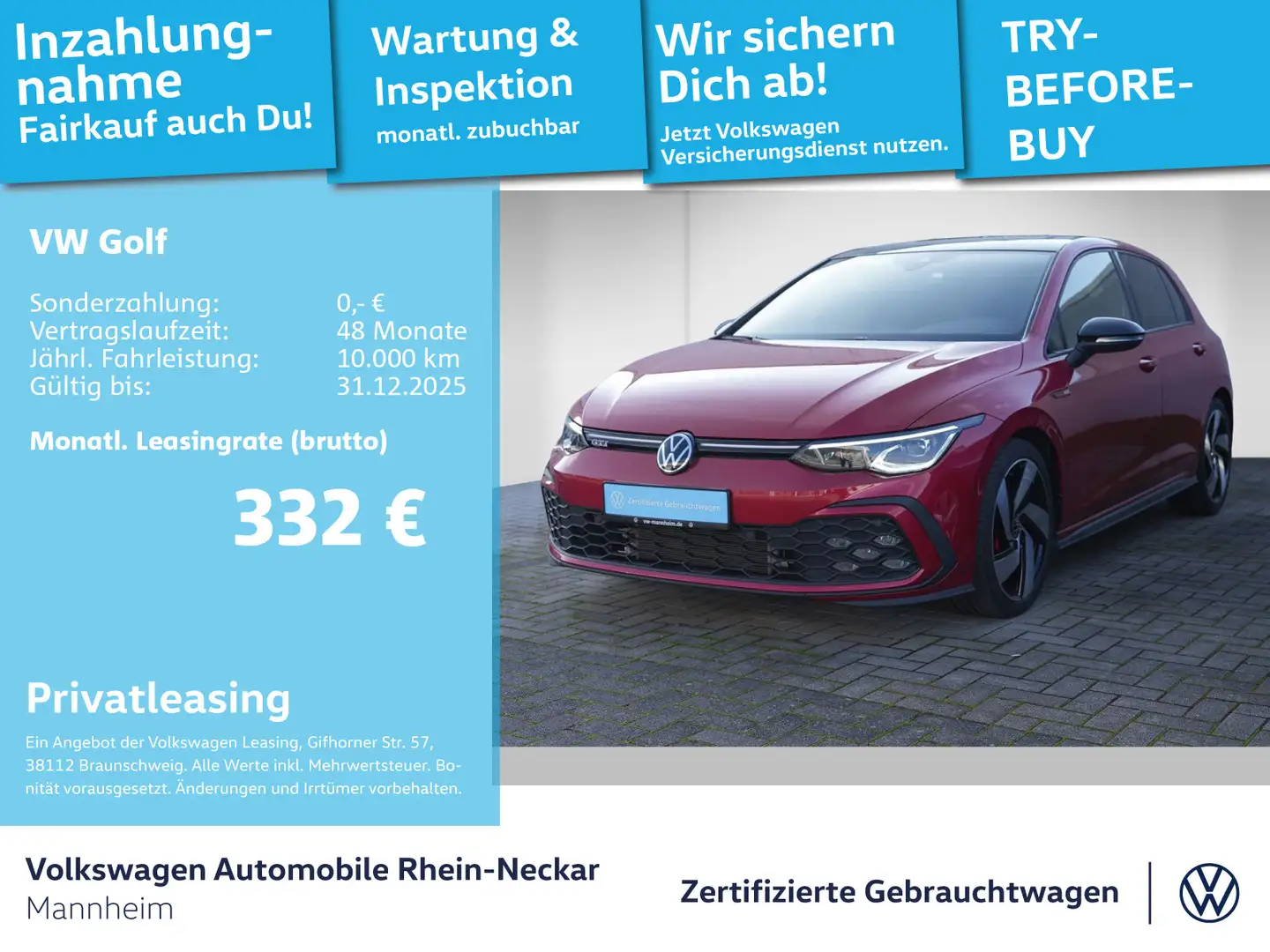 Volkswagen Golf GTI Golf VIII 2.0 TSI GTI DSG Navi Pano Kamera uvm Rot - 1