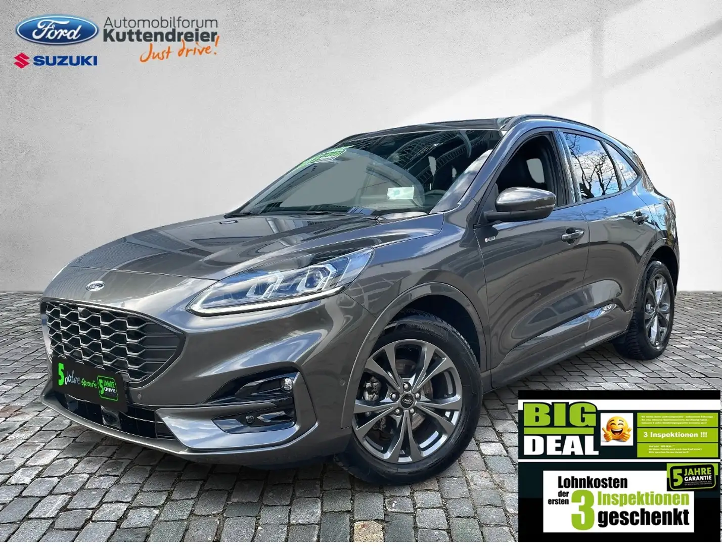 Ford Kuga ST-Line X AHK schw. Voll-LED Teilleder Navi Gris - 2