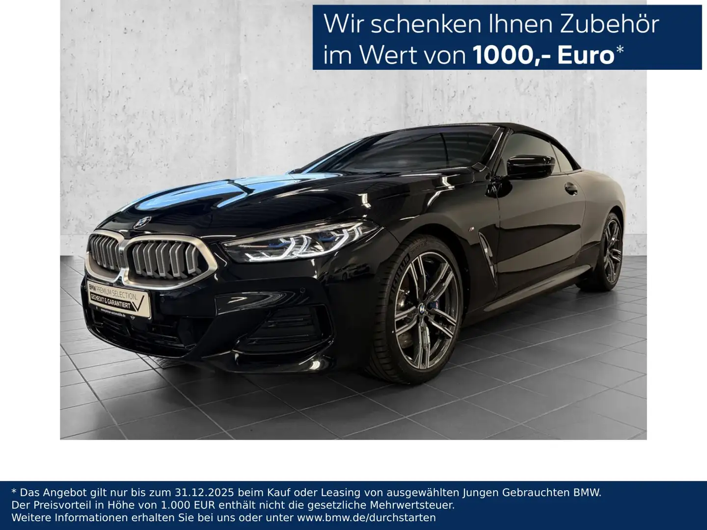 BMW 840 d xDrive Cabrio M Sport HUD ACC 360°KAM RFK NAVI L Schwarz - 1