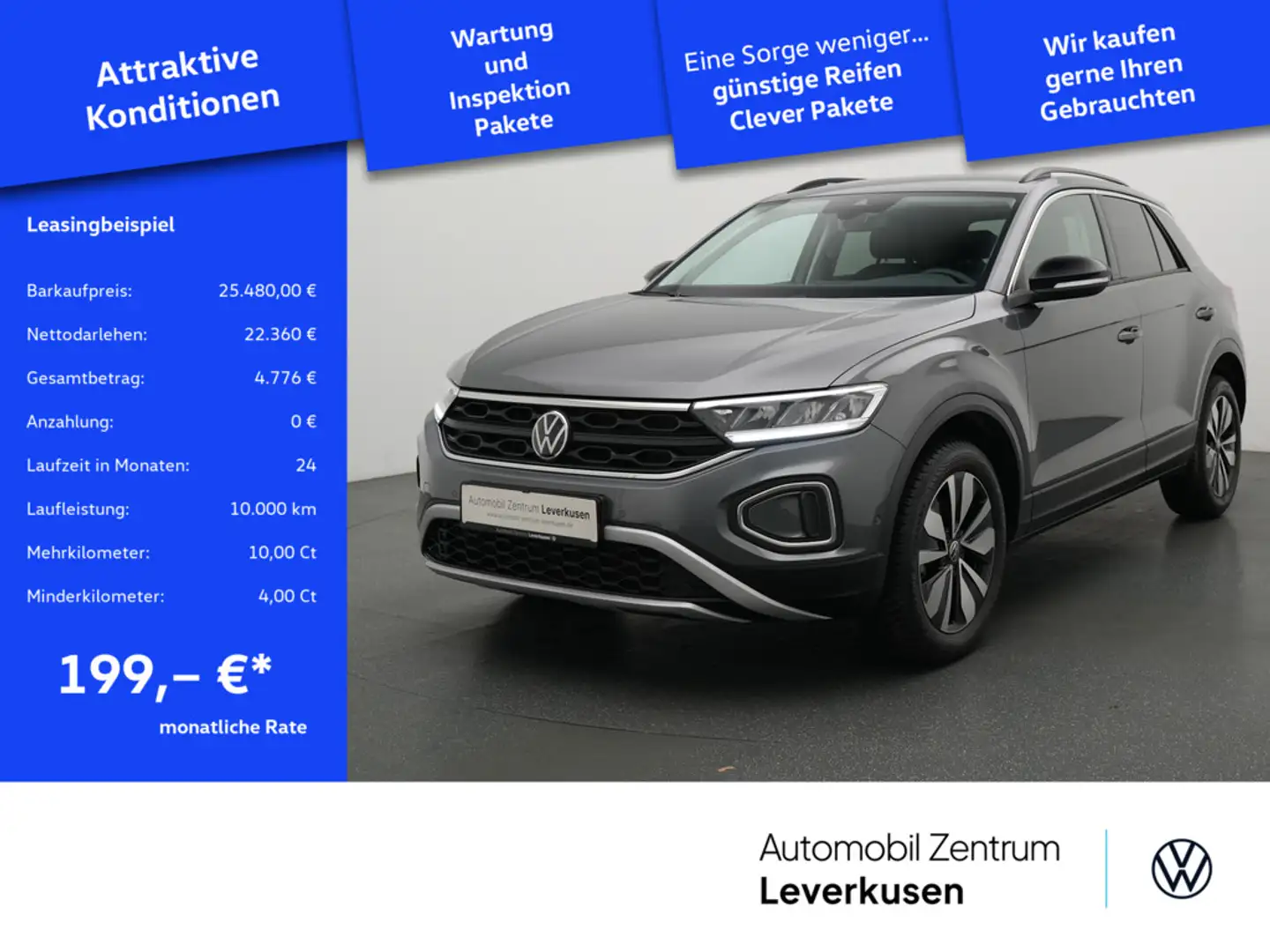 Volkswagen T-Roc Goal NAVI VIRT AHK ACC SHZ CARPLAY LED Grau - 1