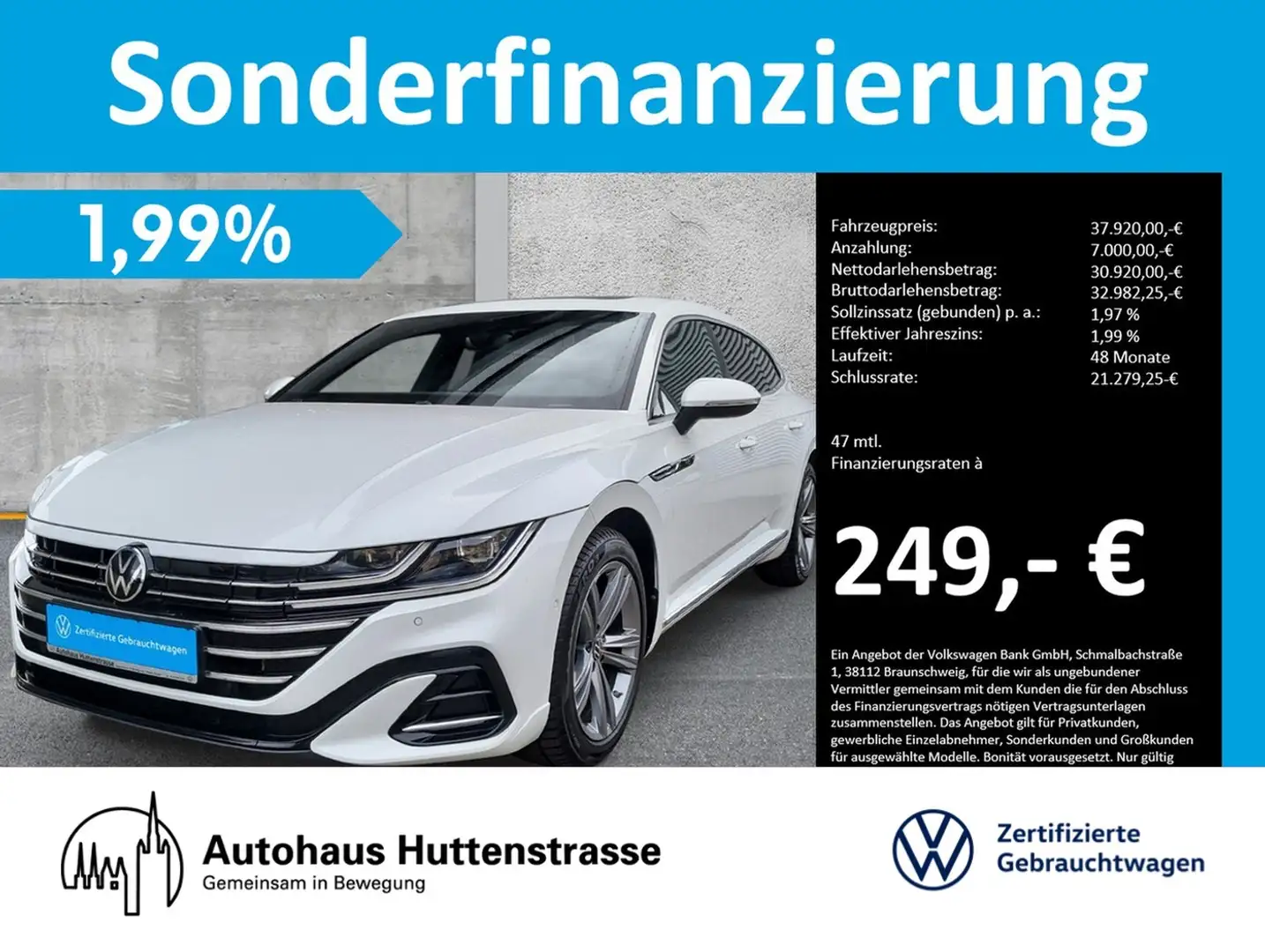 Volkswagen Arteon Shooting Brake eHybrid R-Line UPE73 PANO STHZG AHK Weiß - 1