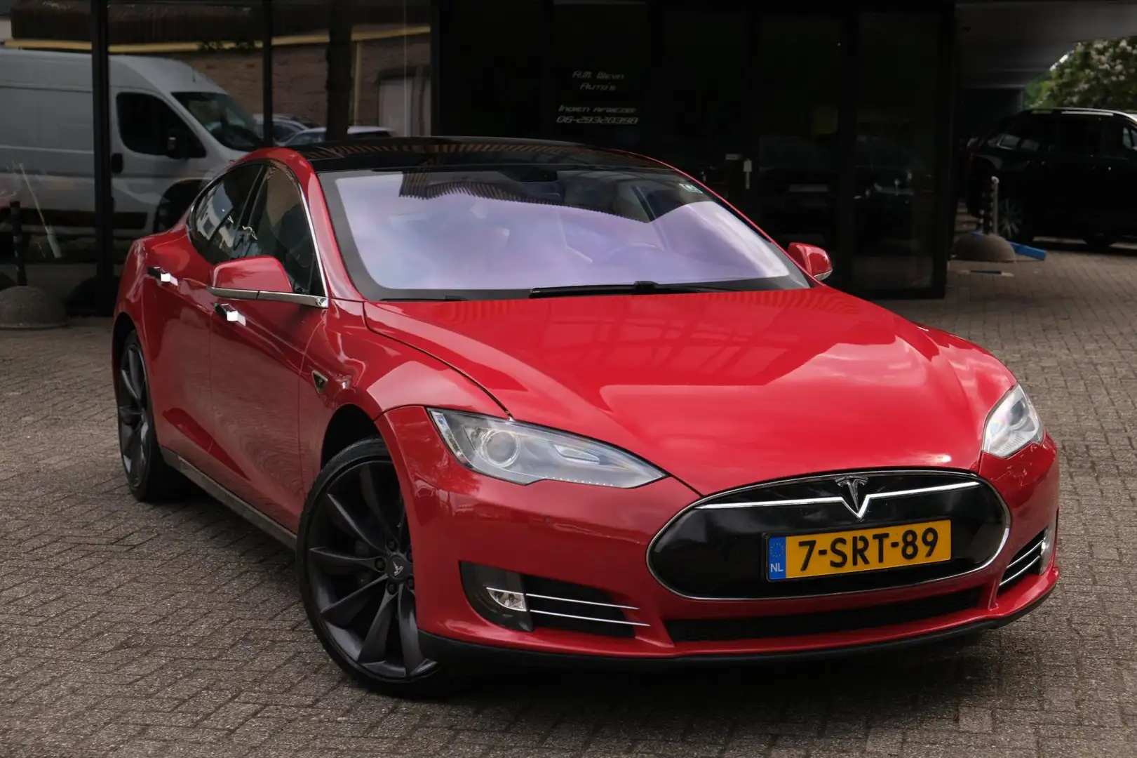 Tesla Model S 90 Performance/FreeSuperCharge/Pano/Accu en motor Rood - 2