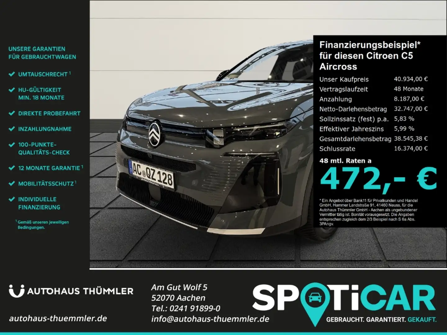 Citroen C5 Aircross Hybrid 145 MAX HUD Navi Digitales Cockpit Soundsys Grün - 1