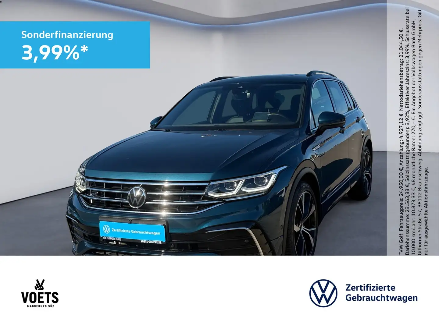 Volkswagen Tiguan R-LINE 2.0TDI 4MDSG IQ-LIGHT+PANO+STANDH Blau - 1