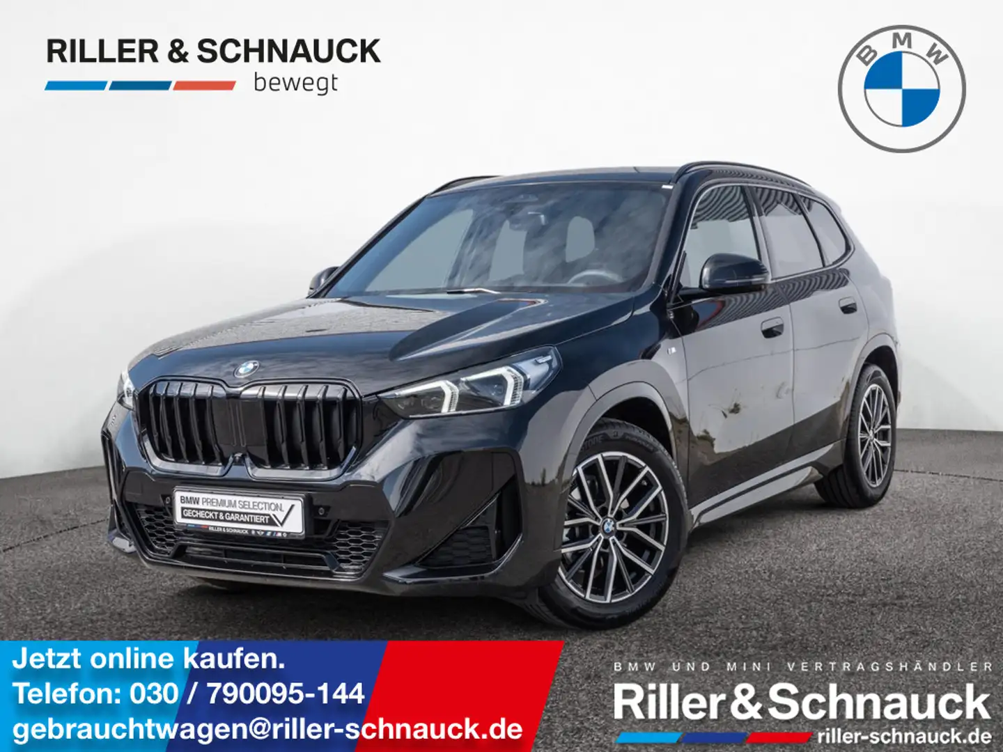 BMW X1 sDrive 18i M-Sport HUD+ACC+360°KAM+HK Zwart - 1