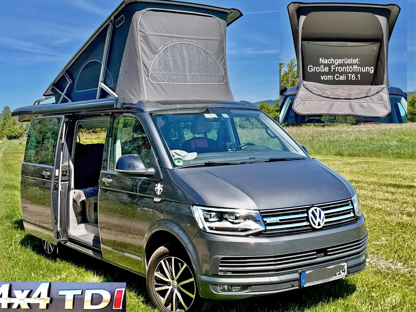 Volkswagen T6 California Ocean Edition 4M Gr.FrontÖffngT6.1 AHK Wenig km Grijs - 1