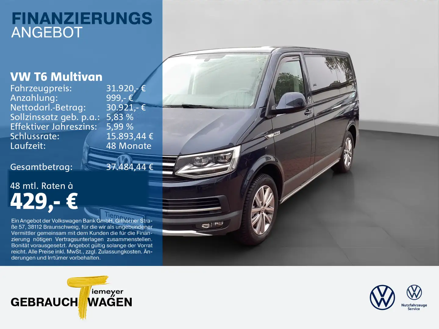 Volkswagen T6 Multivan PANAMERICANA AHK LED LEDER STD.HZ Albastru - 1
