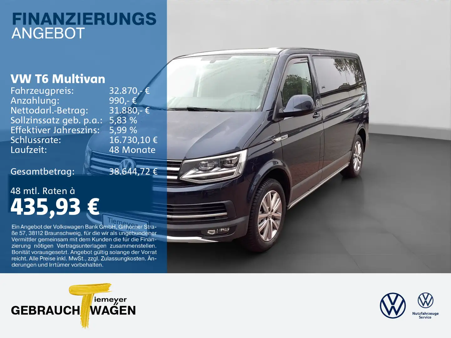 Volkswagen T6 Multivan PANAMERICANA AHK LED LEDER STD.HZ Blu/Azzurro - 1