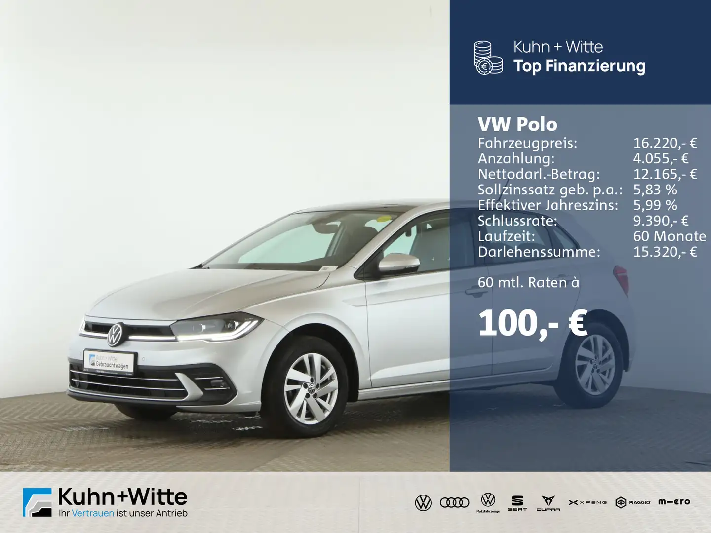 Volkswagen Polo 1.0 TSI Style *DC*Pano*IQ.Light*PDC*Navi* Gümüş rengi - 1