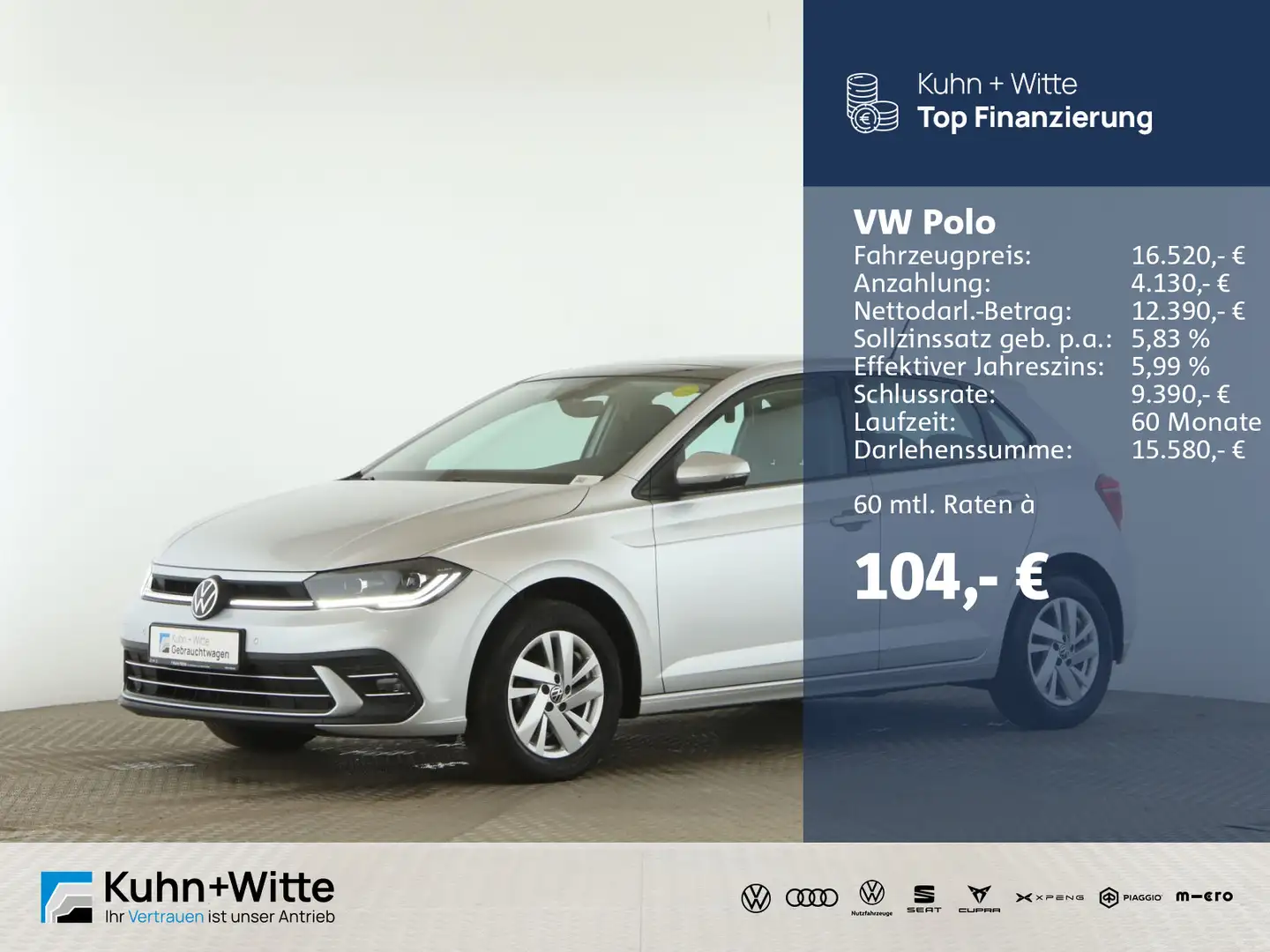 Volkswagen Polo 1.0 TSI Style *DC*Pano*IQ.Light*PDC*Navi* Silber - 1