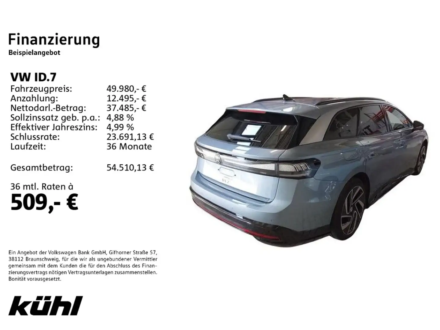Volkswagen ID.7 Tourer Pro S IQ.Light/ACC/HuD/360°/Navi/AHK Blau - 2