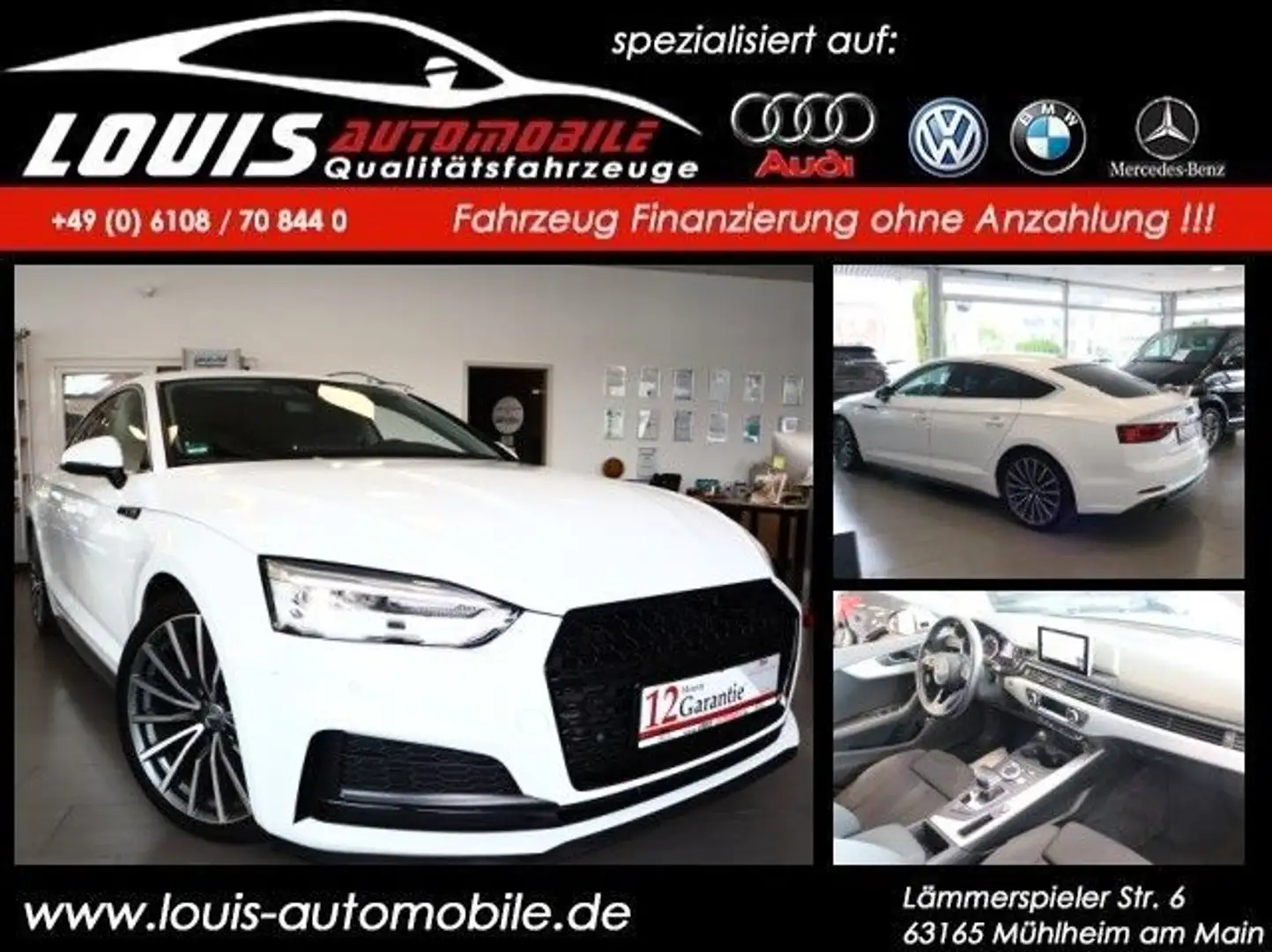 Audi A5 Sportback sport S-Line/Navi/SHZ/Klimaa./Autom Fehér - 1