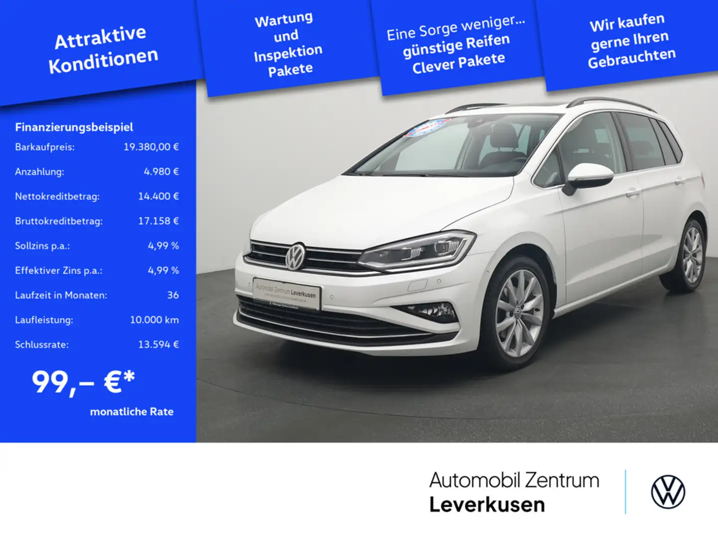 Volkswagen Golf Sportsvan PANO AHK KAM SHZ PDC STANDHZ Schwarz - 1