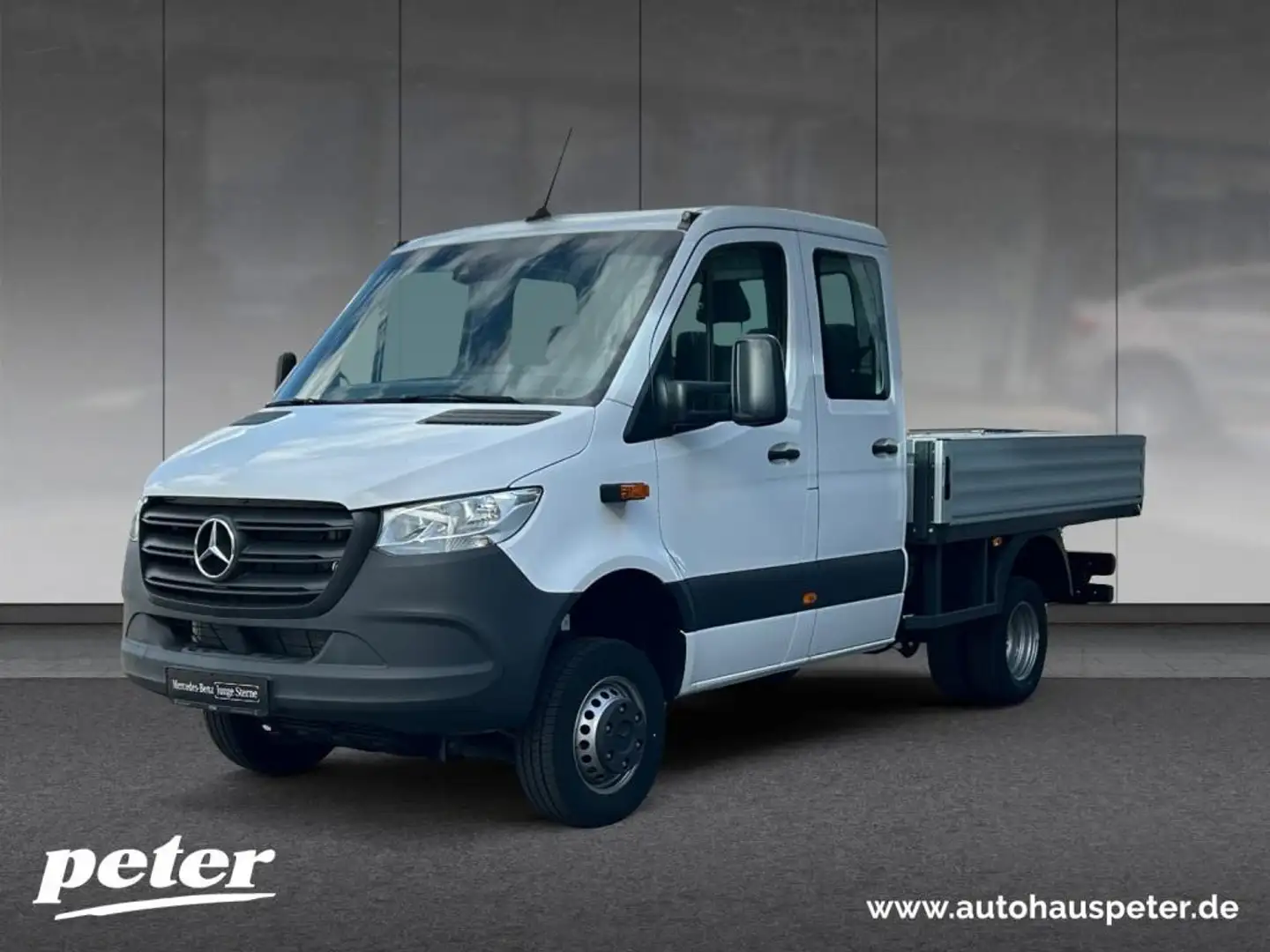 Mercedes-Benz Sprinter 519 CDI 4X4 Doka Pritsche 9GT+STHZG+AHK Wit - 1