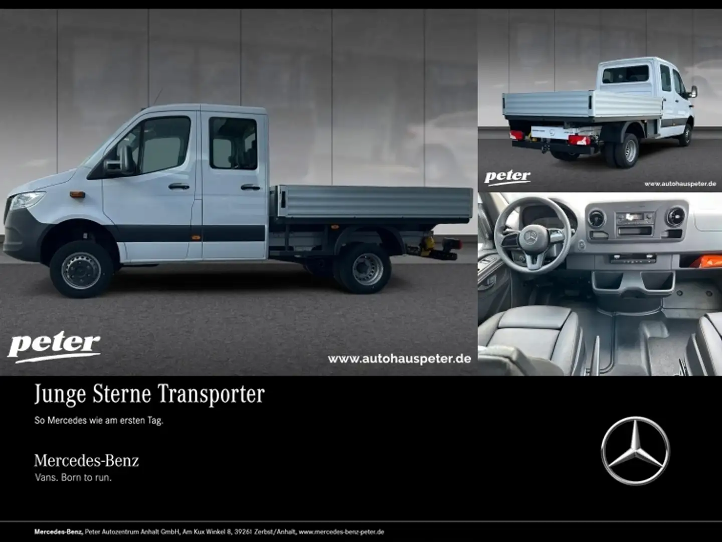 Mercedes-Benz Sprinter 519 CDI 4X4 Doka Pritsche 9GT+STHZG+AHK Weiß - 1