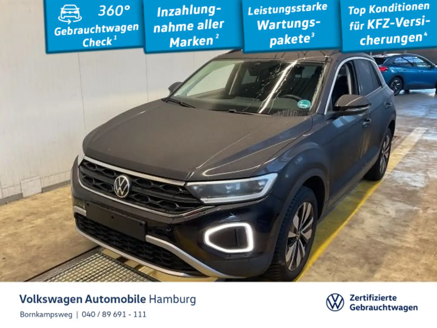 Volkswagen T-Roc 2.0 TDI Goal DSG AHK LED Navi Park Assist Schwarz - 1