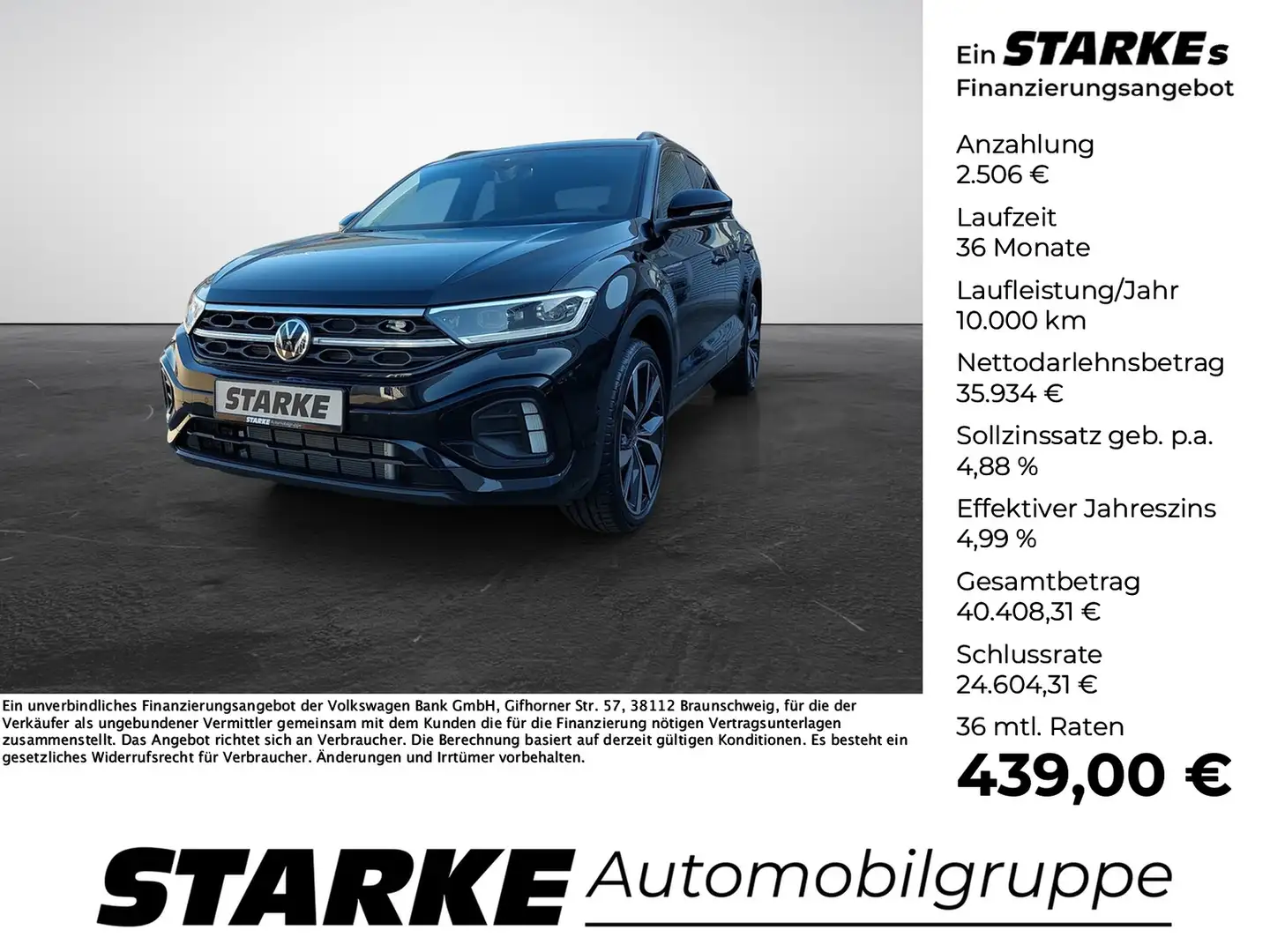 Volkswagen T-Roc 2.0 TDI DSG R-Line Schwarz - 1