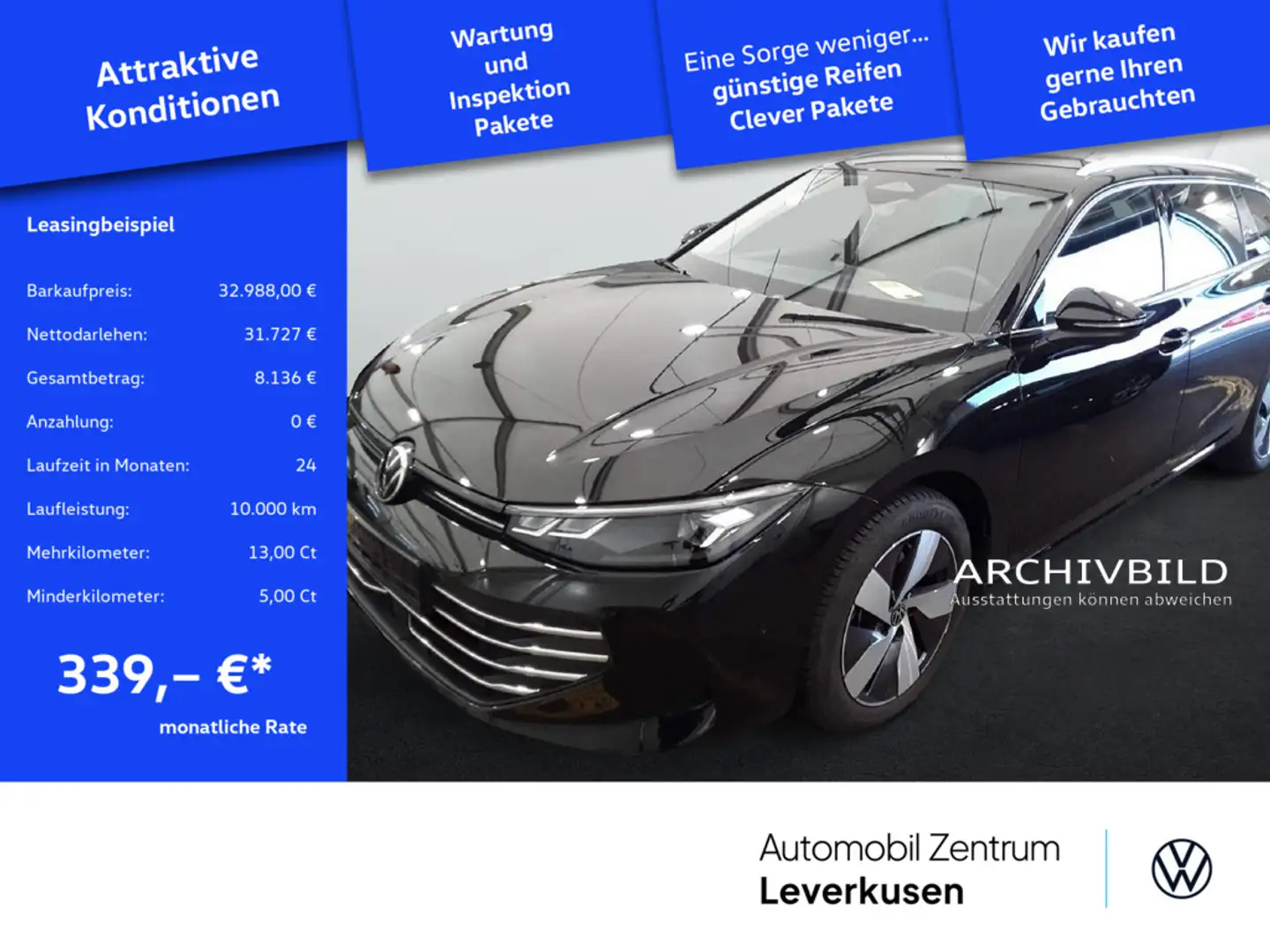 Volkswagen Passat Business AHK LEDER NAVI ACC KAM 360° V Schwarz - 1