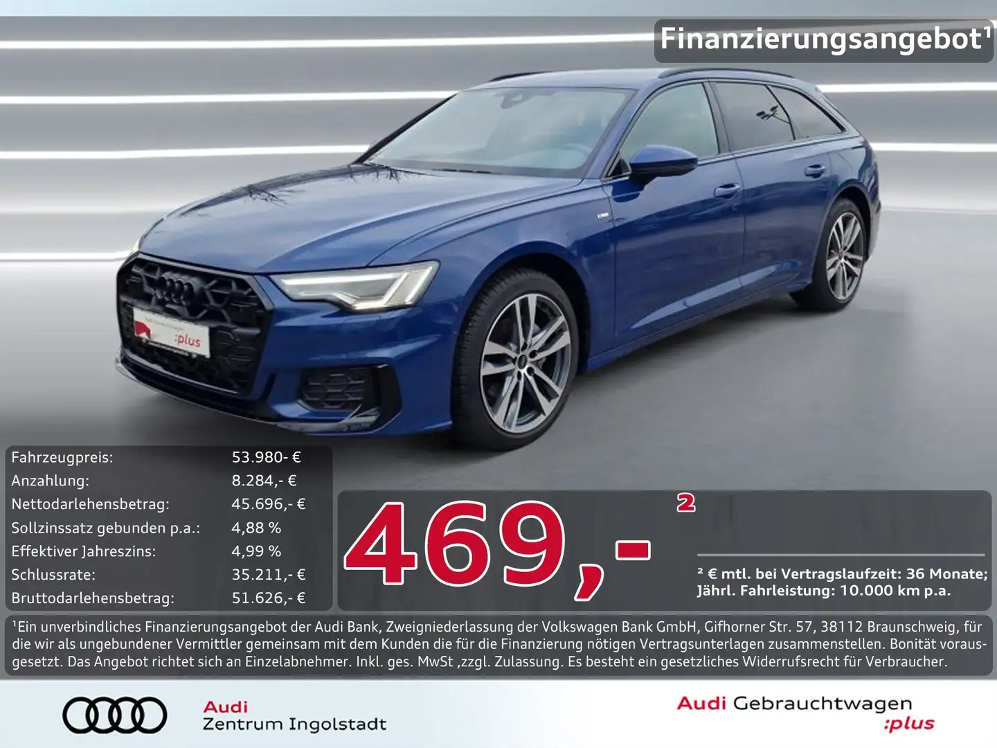 Audi A6 Avant 40 TDI S line STHZG AHK 19" KAMERA ACC Blau - 1