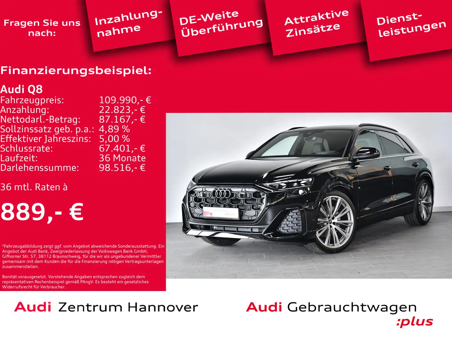 Audi Q8 50 TDI quattro tiptronic Schwarz - 2