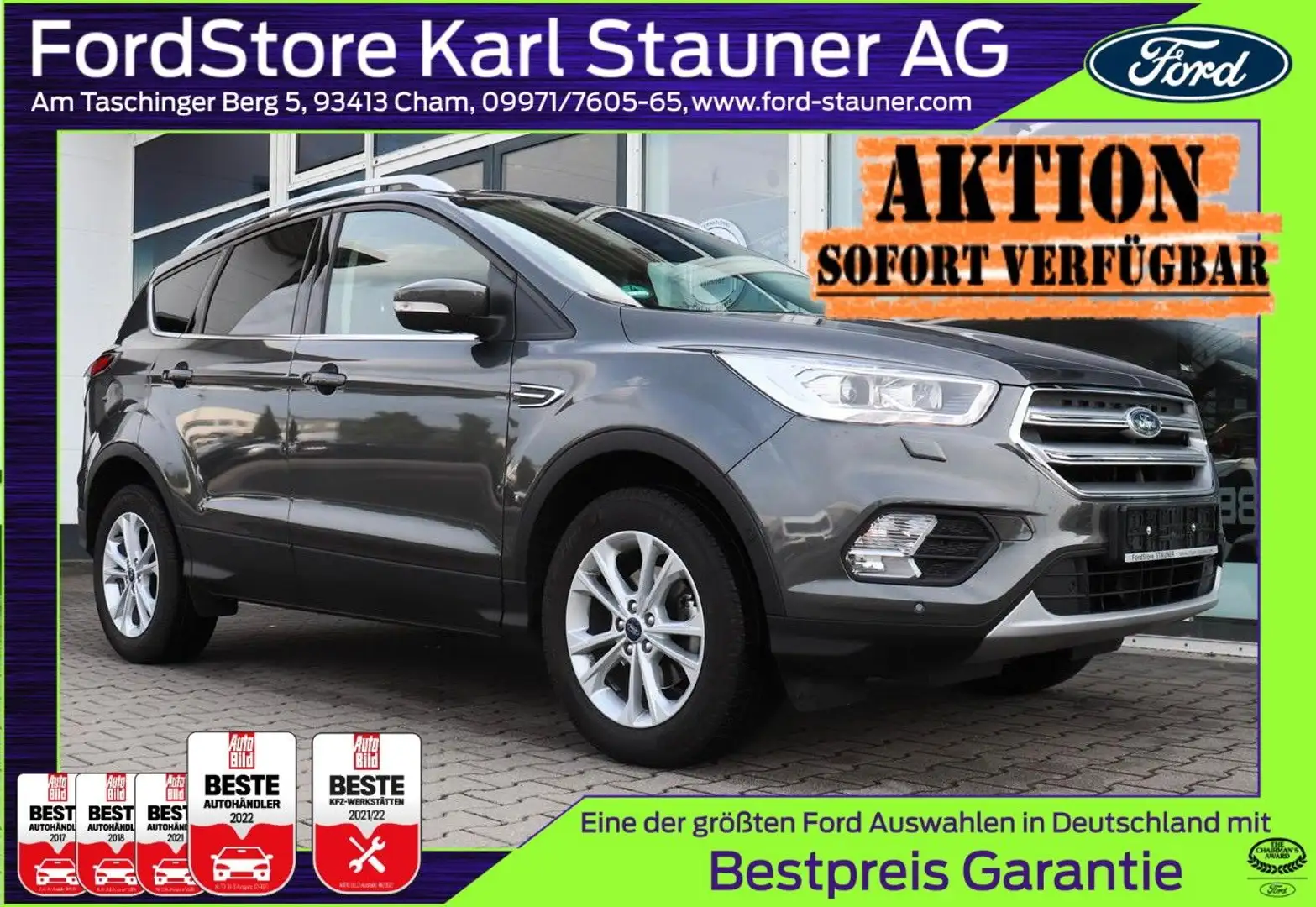 Ford Kuga Titanium 1.5 EcoBoost PANO AHK schwenkbar Gris - 1