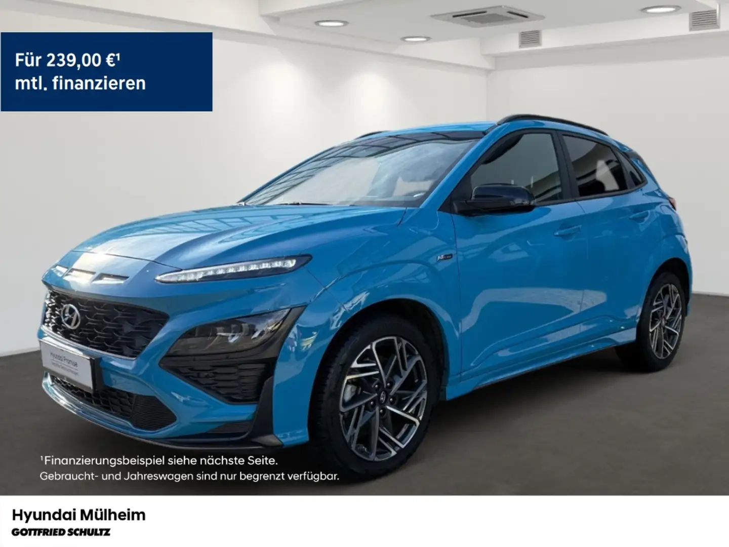 Hyundai KONA 1.6 T-GDI AUTOM. LED NAV KAMERA N Line SHZ APP-CON Bleu - 1