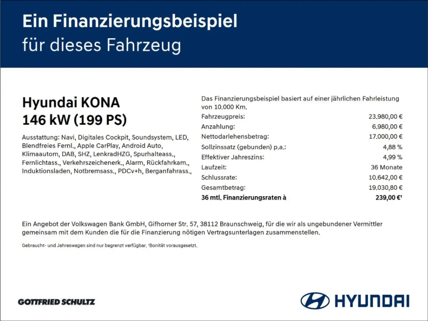 Hyundai KONA 1.6 T-GDI AUTOM. LED NAV KAMERA N Line SHZ APP-CON Bleu - 2
