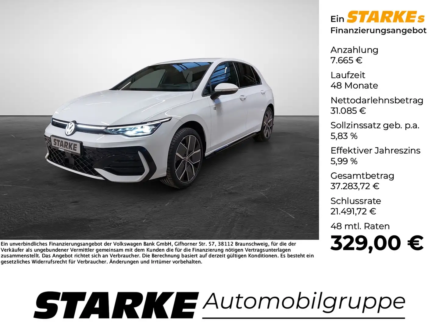 Volkswagen Golf 8 1.5 eTSI DSG R-Line Blanc - 1
