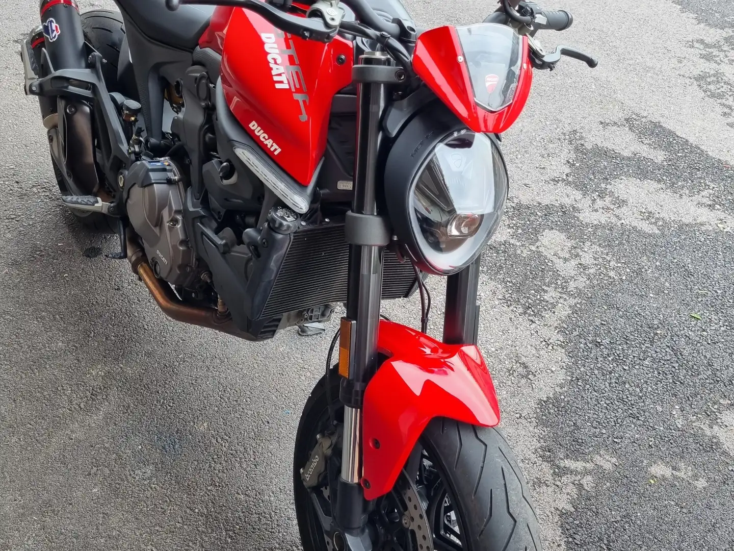 Ducati Monster 937 plus con scarichi racing e portatarga race Roşu - 2