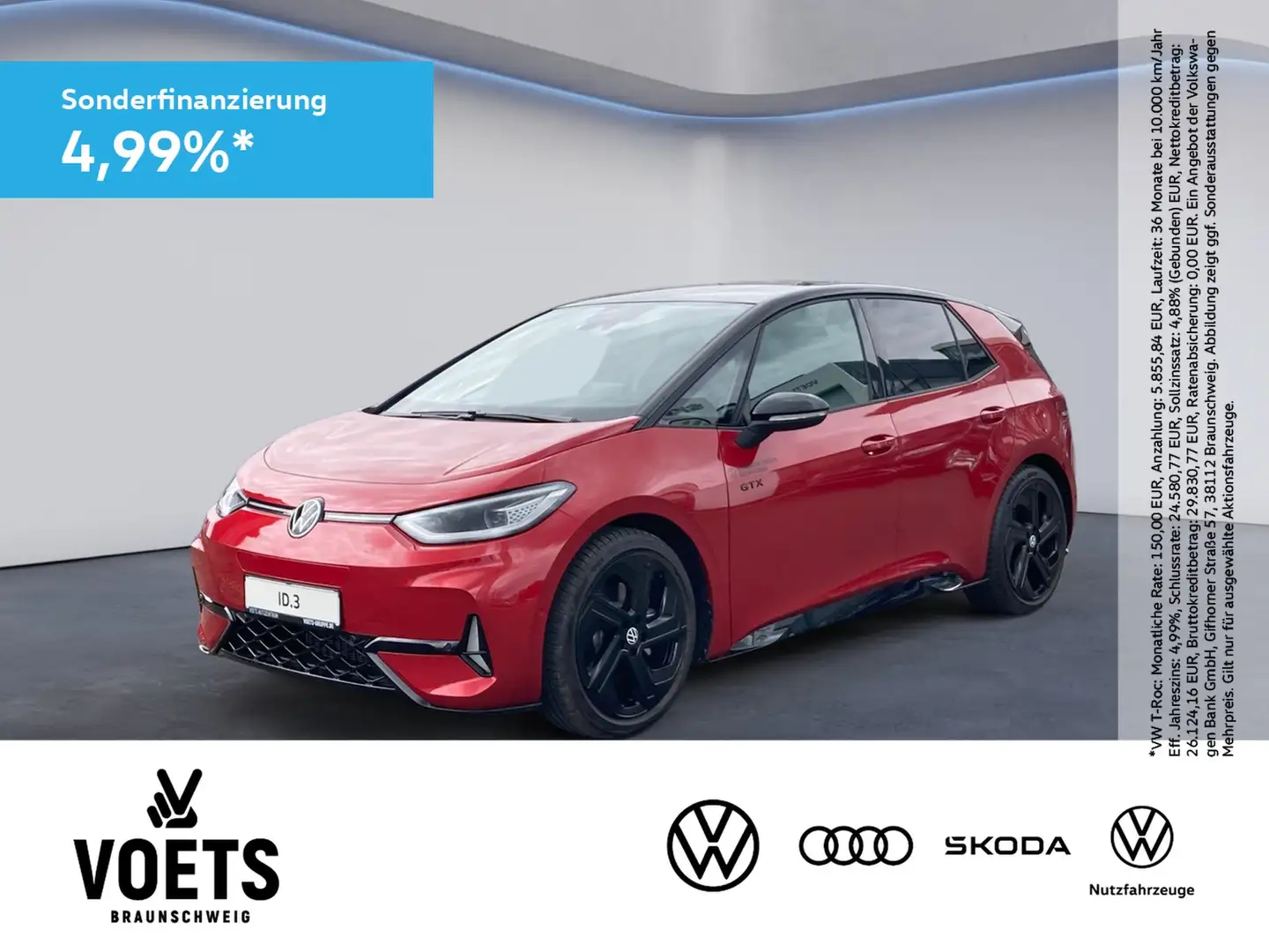 Volkswagen ID.3 GTX Keyless+FrontAssist+ParkAssist+NAVI+ACC Rojo - 1