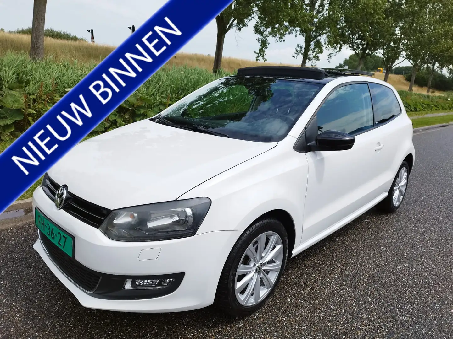 Volkswagen Polo 1.2-12V ** 89.227 KM ** Panoramadak ** Airco ** Cr Wit - 1