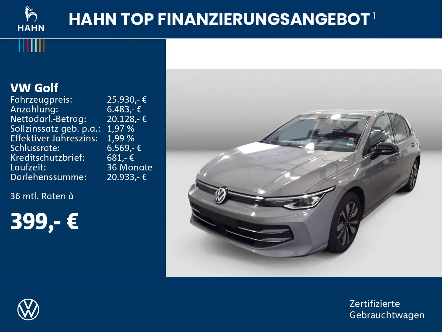 Volkswagen Golf VIII 1.5TSI Goal LED Navi AHK ACC Sitzh CAM Grau - 2