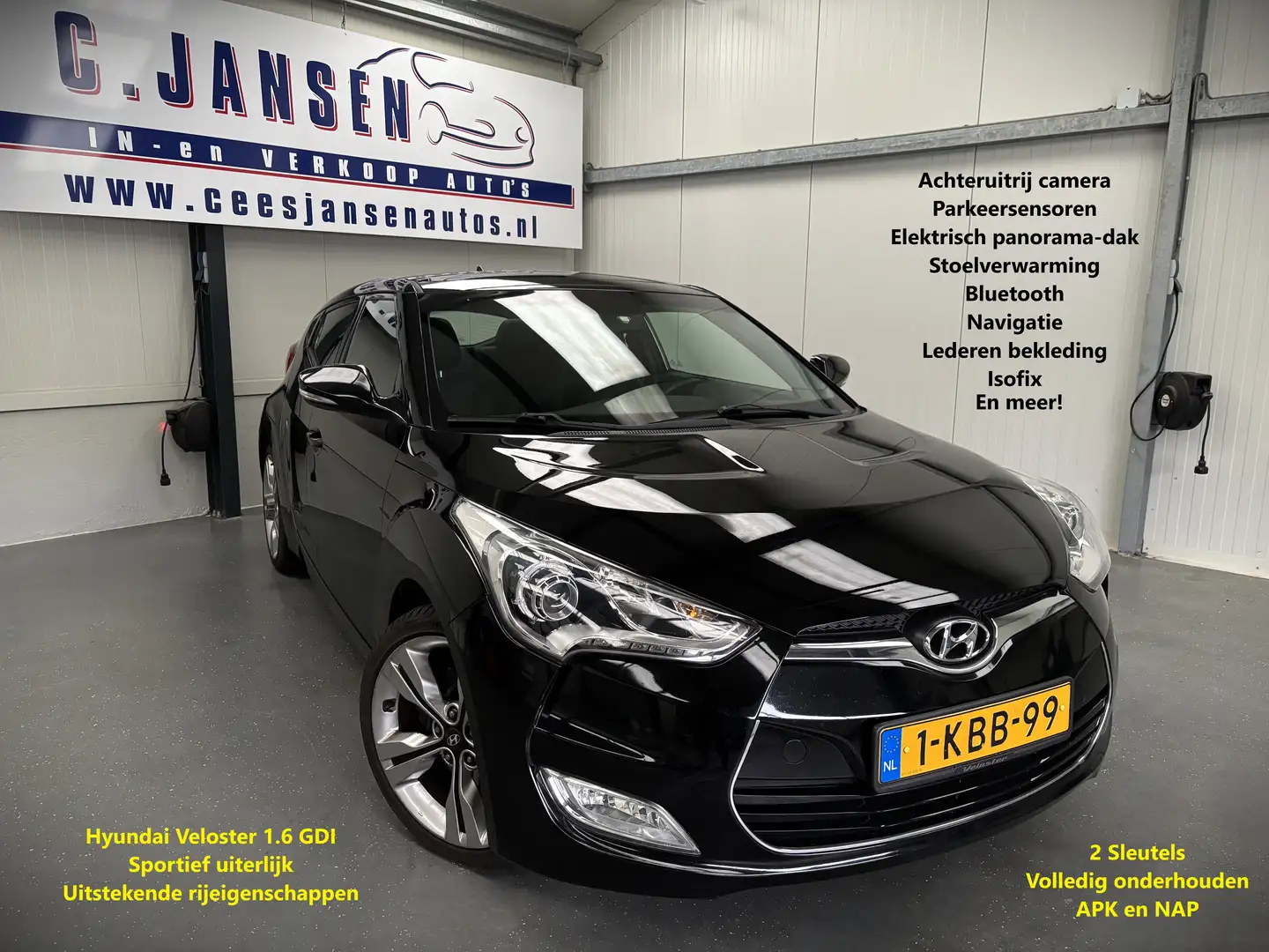 Hyundai VELOSTER 1.6 GDI i-Catcher Prachtige auto! | Achteruitrijca Schwarz - 1