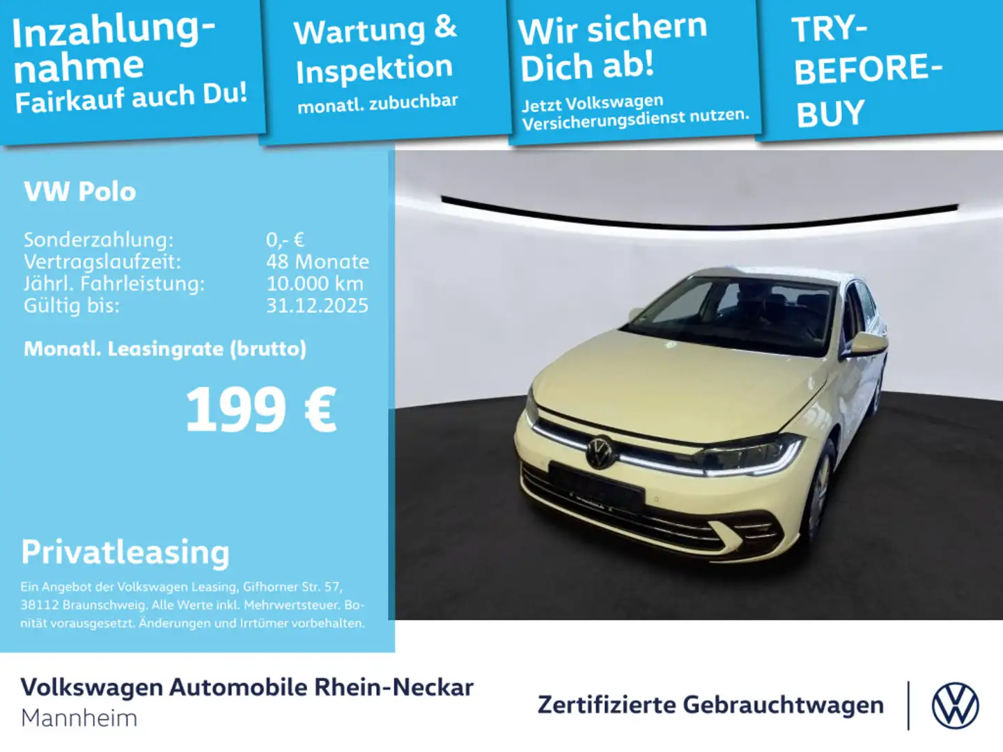 Volkswagen Polo 1.0 TSI Style Navi PDC LED uvm Weiß - 1