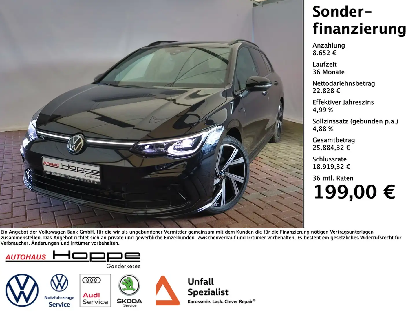 Volkswagen Golf VIII Variant R-Line 1.5 l eTSI DSG+RFK+NAVI+APP... Schwarz - 1