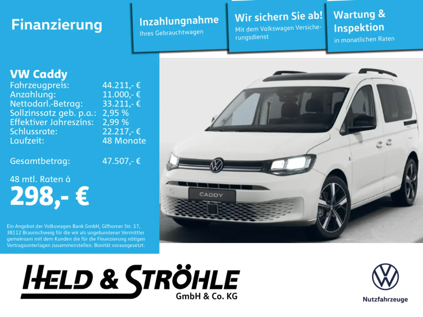 Volkswagen Caddy Life 2.0 TDI DSG 18 ACC LED PANO !AKTION! Bianco - 1