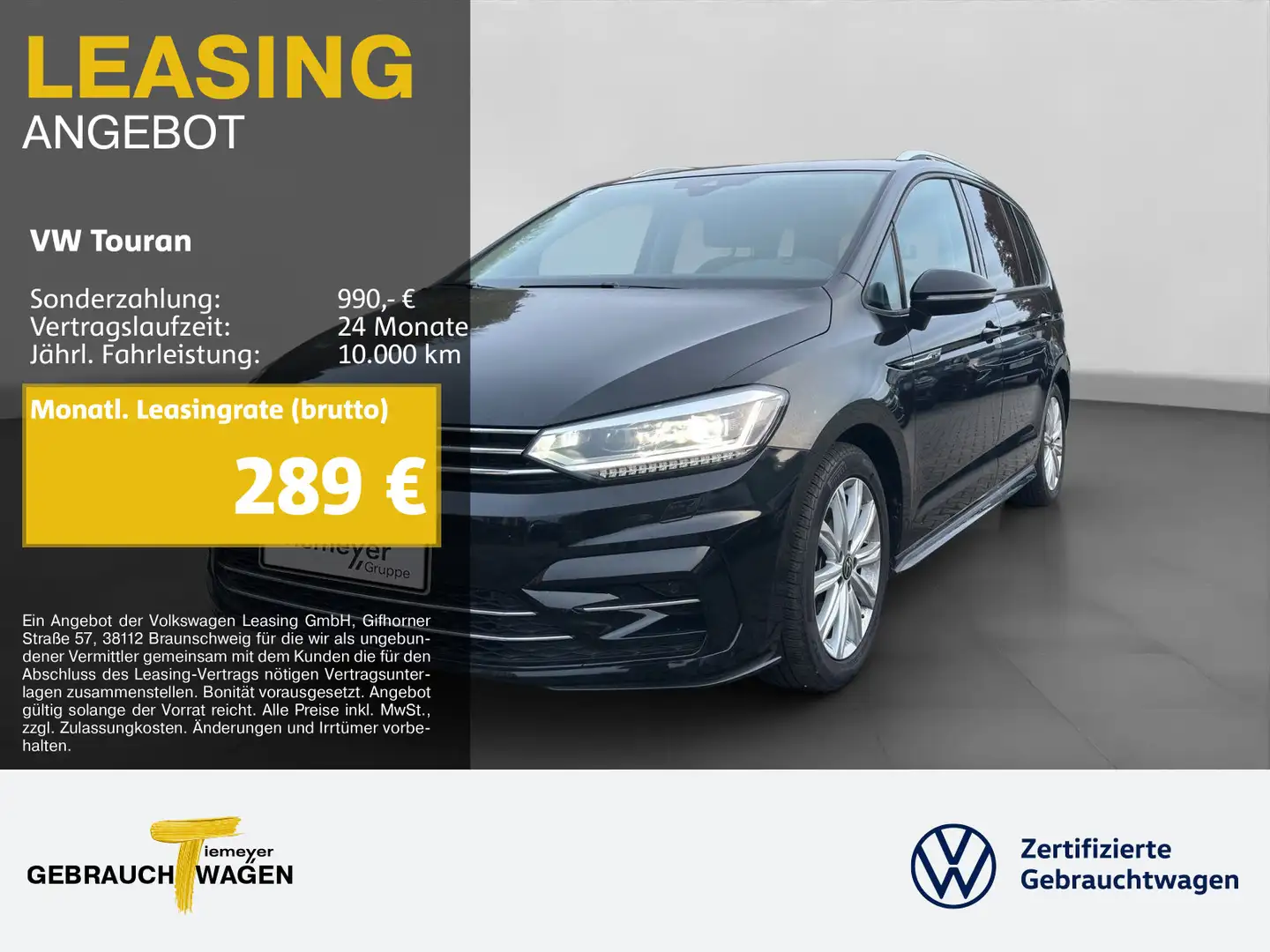 Volkswagen Touran 1.5 TSI DSG R-LINE NAVI KAMAERA VIRTUAL L Schwarz - 1