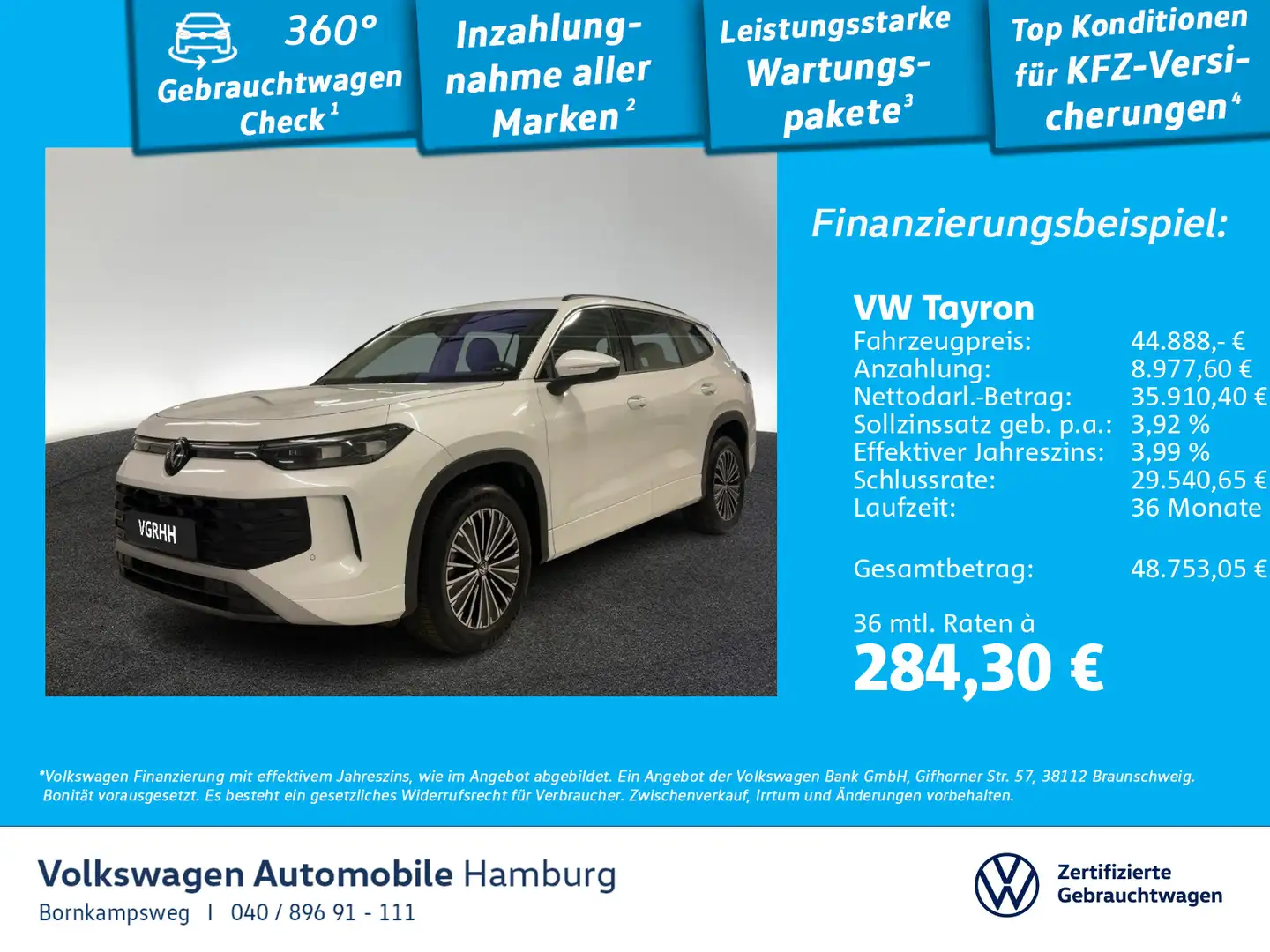 Volkswagen Tayron 2.0 TDI R-Line 4 Motion DSG 7-Sitzer AHK Weiß - 1