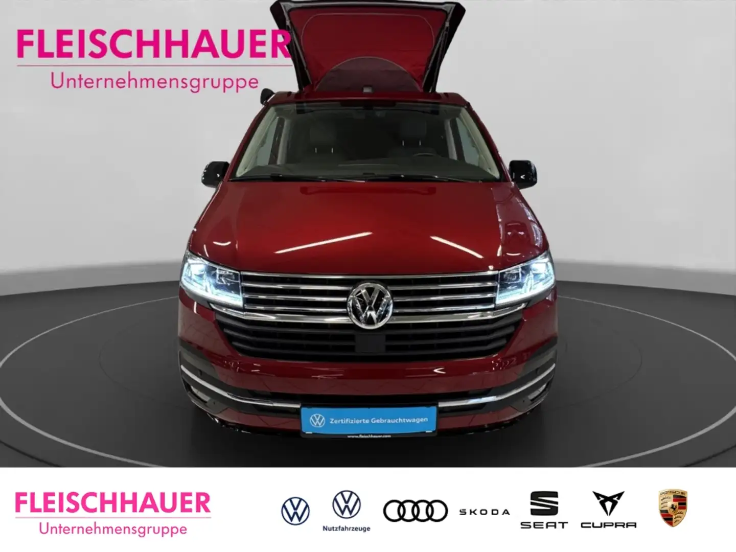 Volkswagen T6.1 California Ocean 2.0 TDI Navi+AHK+ACC+Aufstelldach elektrisch Rot - 2