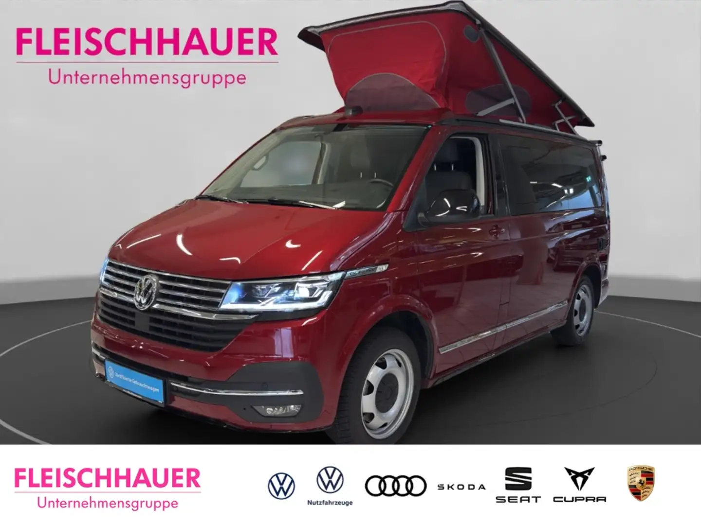 Volkswagen T6.1 California Ocean 2.0 TDI Navi+AHK+ACC+Aufstelldach elektrisch Rot - 1