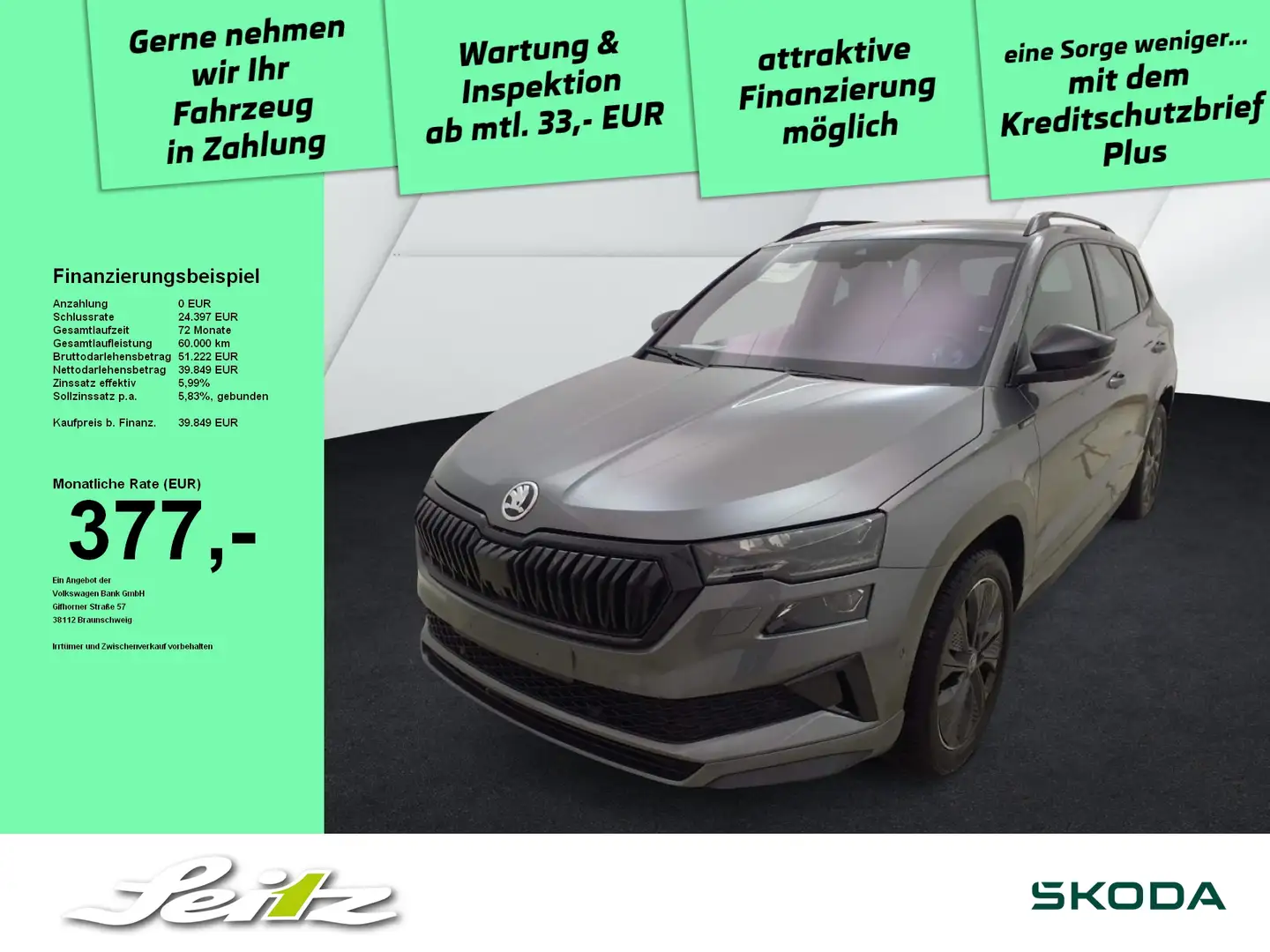 Skoda Karoq 2.0 TSI 4x4 Sportline *AHK*MATRIX*KAMERA*NAVI* Gris - 1