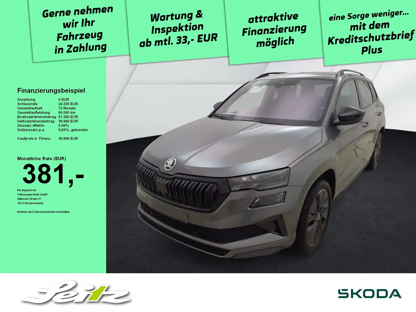 Skoda Karoq 2.0 TSI 4x4 Sportline *AHK*MATRIX*KAMERA*NAVI* Grau - 1