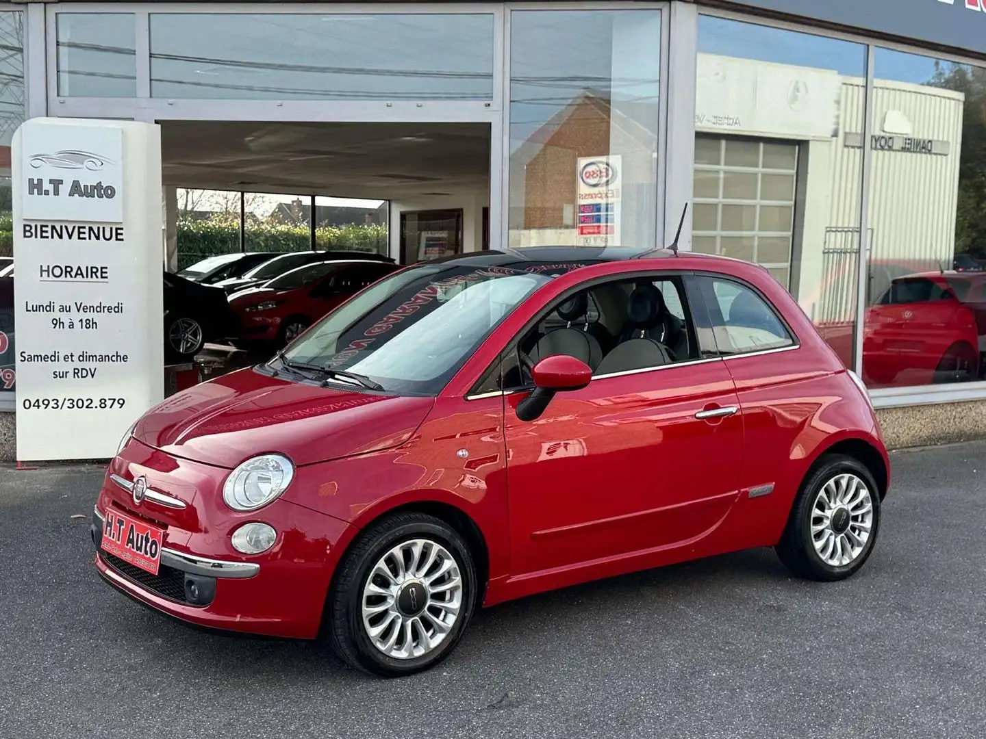 Fiat 500 1.2i/Etat neuf/Toit pano/Garantie 1 an/Euro6b Rouge - 2