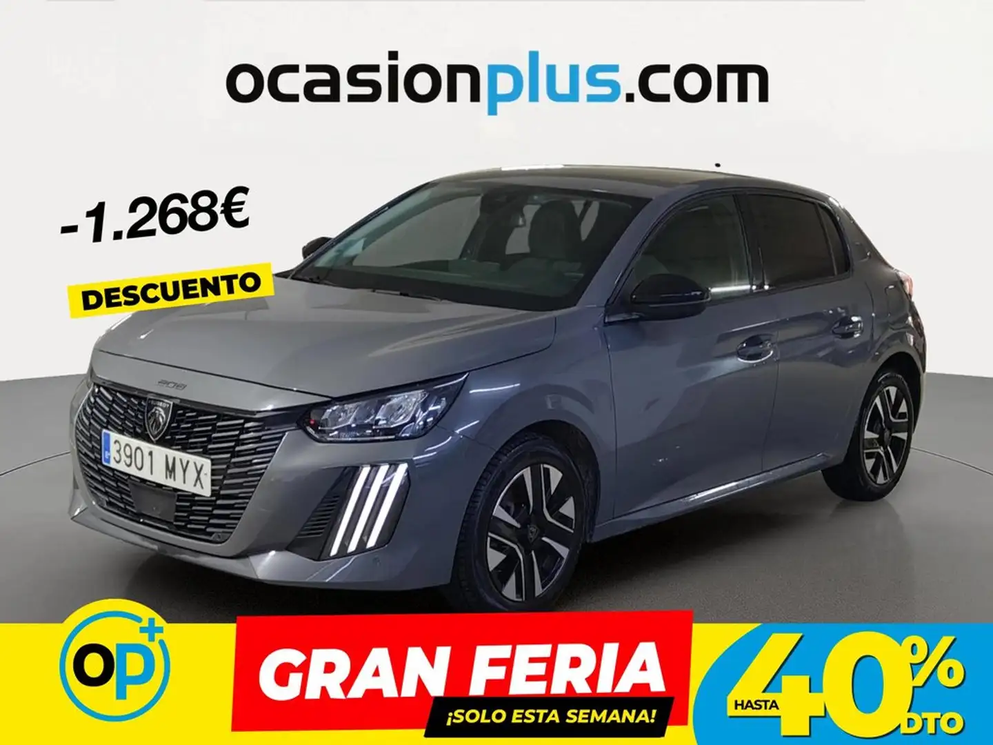 Peugeot 208 1.2 Puretech S&S Allure 100 Gris - 1