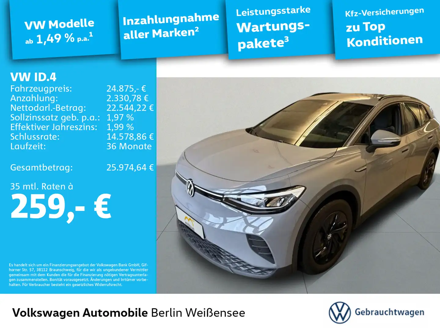 Volkswagen ID.4 Pure Performance (52kWh)*AAC*PDC*SHZ*LANE* Grau - 1