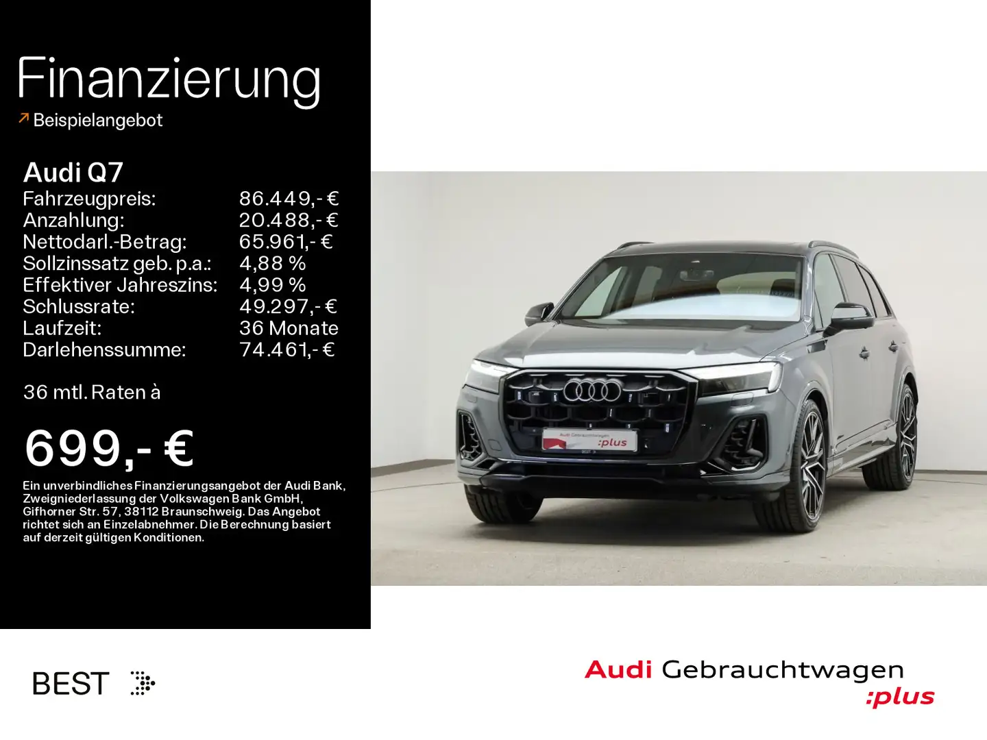 Audi Q7 60 TFSIe quattro S-LINE*HD-MATRIX*PANO*AHK*HU Gri - 1