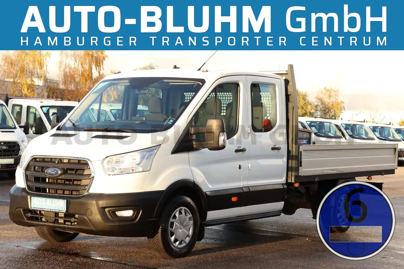Ford Transit 350-EB Doka L4 Kiste Navi 6-Sitze Klima Weiß - 1