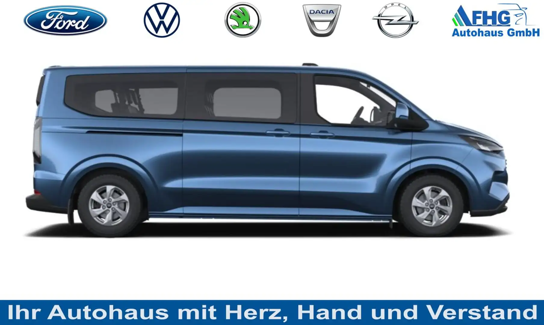 Ford Tourneo Custom Trend TDCi 136 320 L2 ACC AHK Nav 100 kW (136 P... Blau - 1