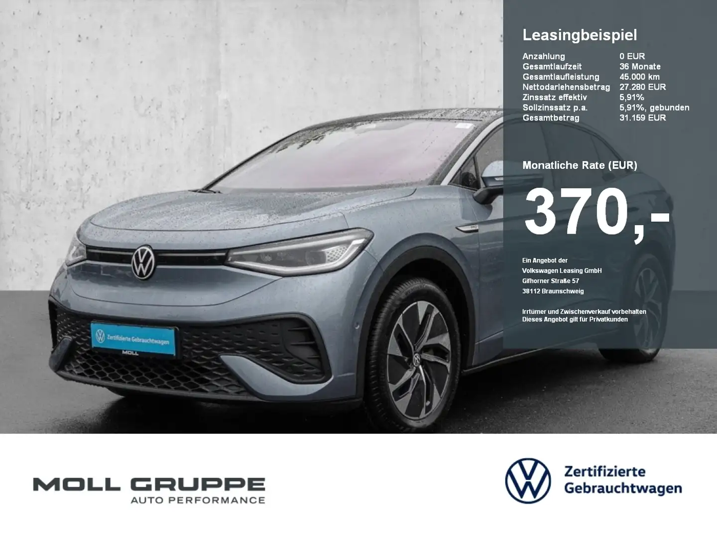 Volkswagen ID.5 .5 Pro KLIMA ACC AKUSTIKGLAS AUT FLA KAM LM Blau - 1